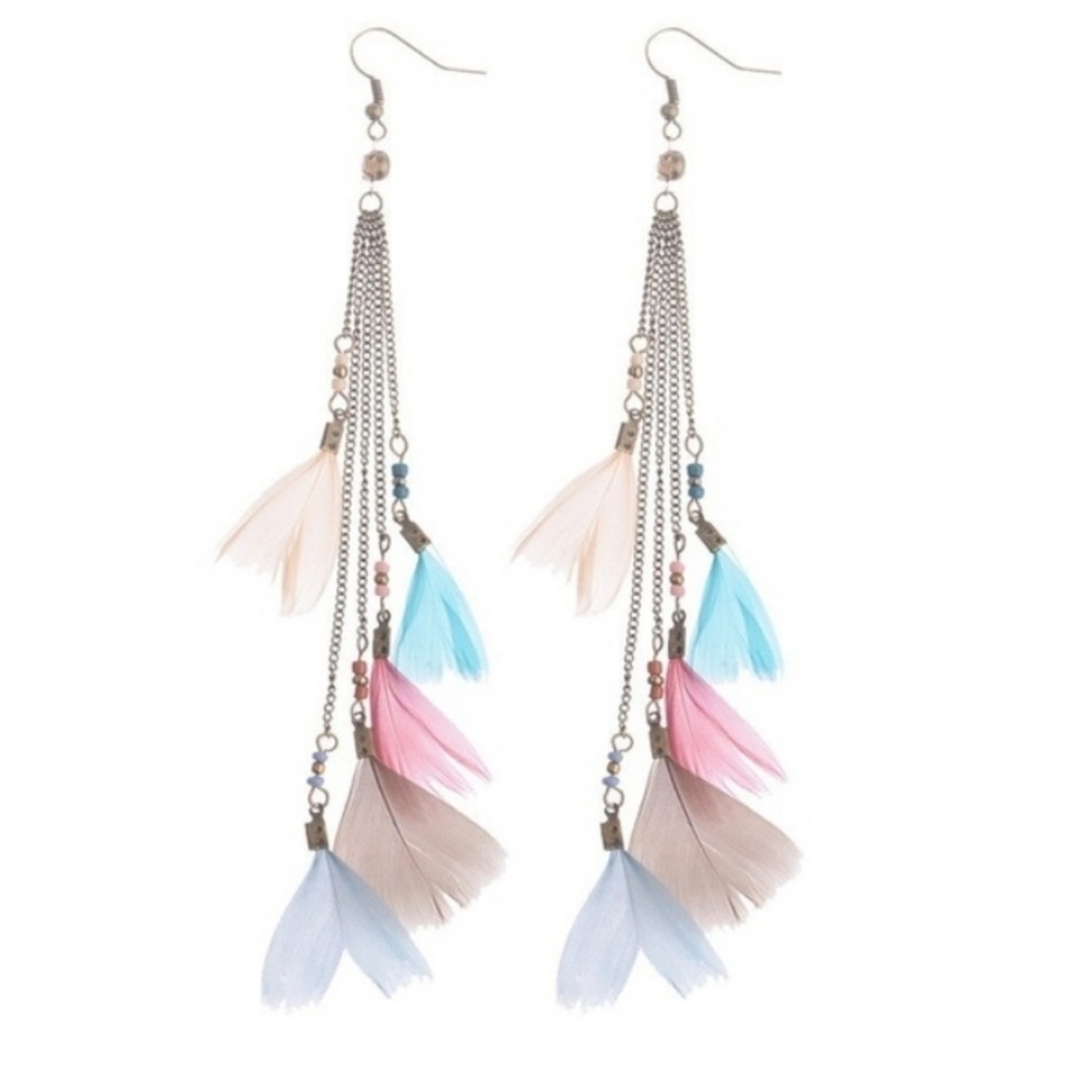 🎉4 for $15🎉Beautiful boho feather earrings NWT! - Picture 4 of 4